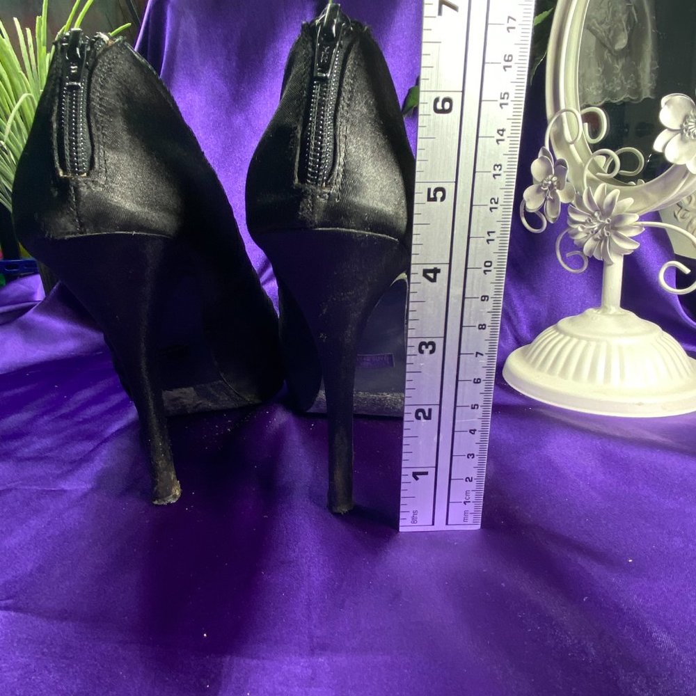 📌Joey Open Toe Black High Heel Pumps - Picture 7 of 14